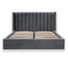 Queen Bed Frame - Wide Base in Charcoal Velvet - image 5