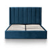 King Bed Frame - Teal Navy Velvet with Storage - image 2