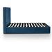 Queen Bed Frame - Teal Navy Velvet with Storage - image 3