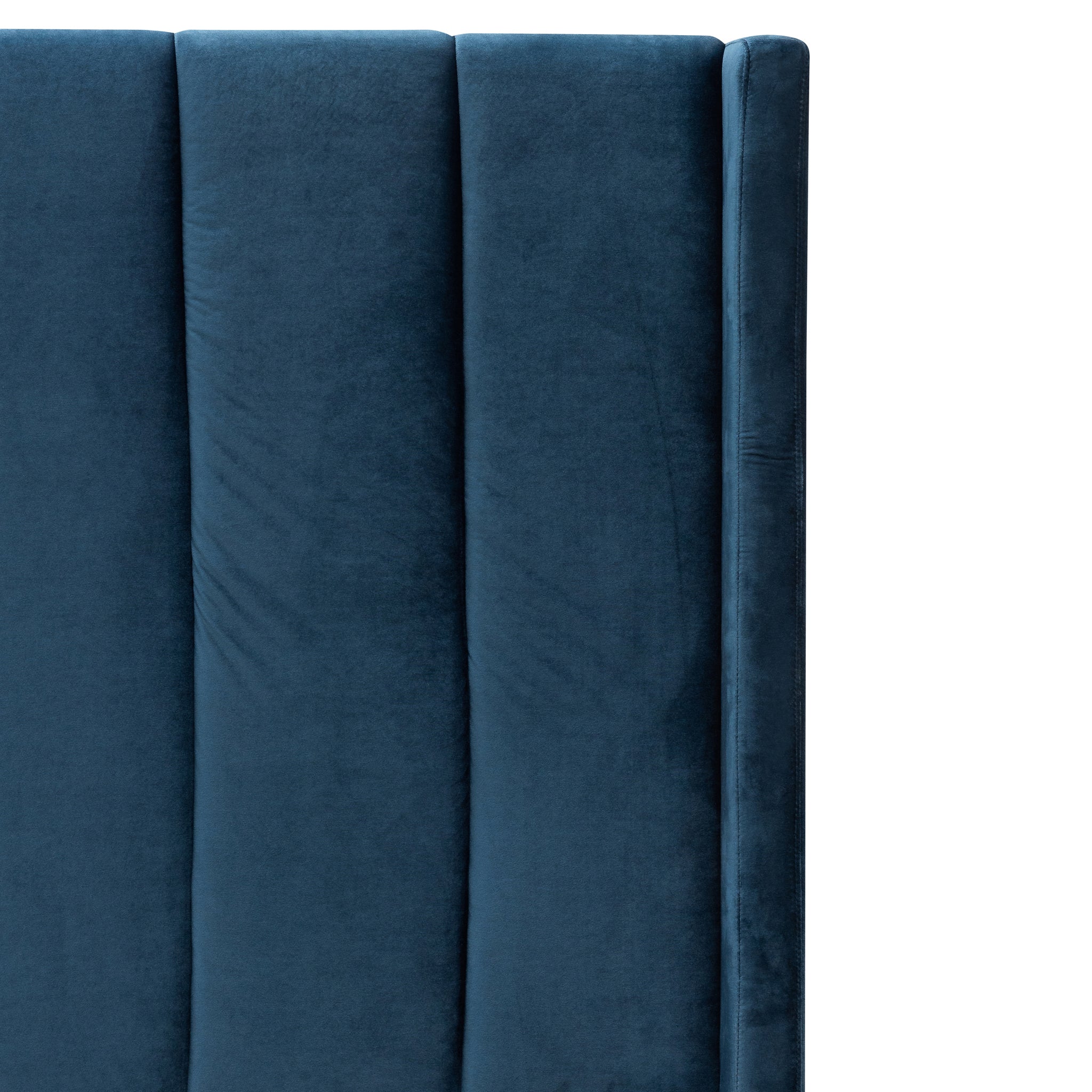 Queen Bed Frame - Teal Navy Velvet with Storage - image 4
