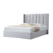 Fabric King Bed Frame - Pearl Grey with Storage
