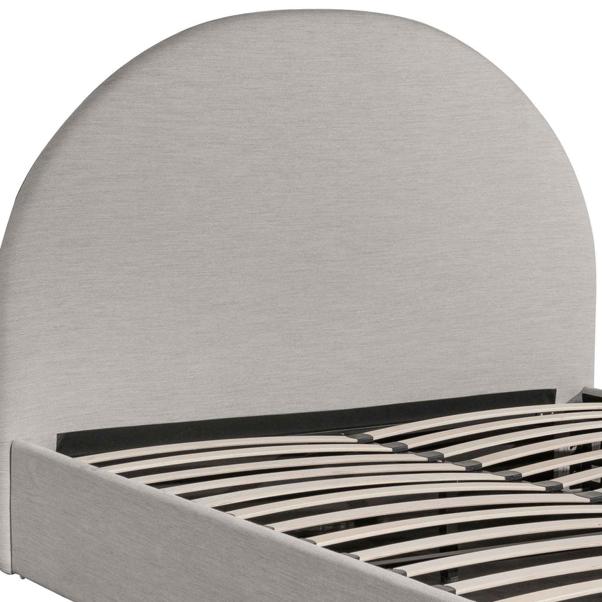 Fabric King Bed - Pearl Grey with Storage