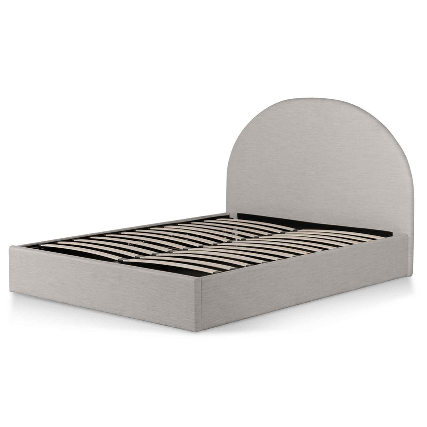 Fabric King Bed - Pearl Grey with Storage