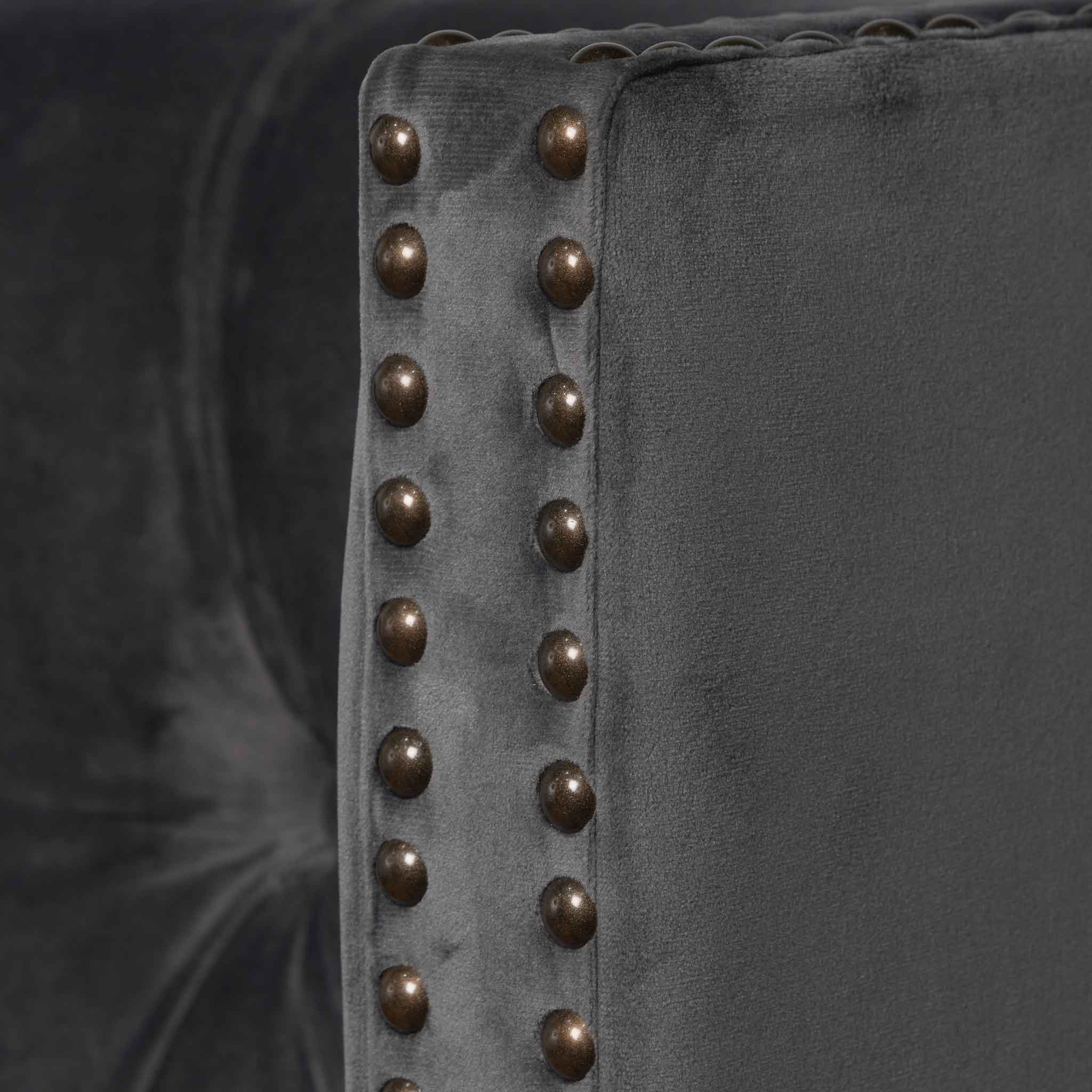 King Bed Frame - Charcoal Velvet - image 9