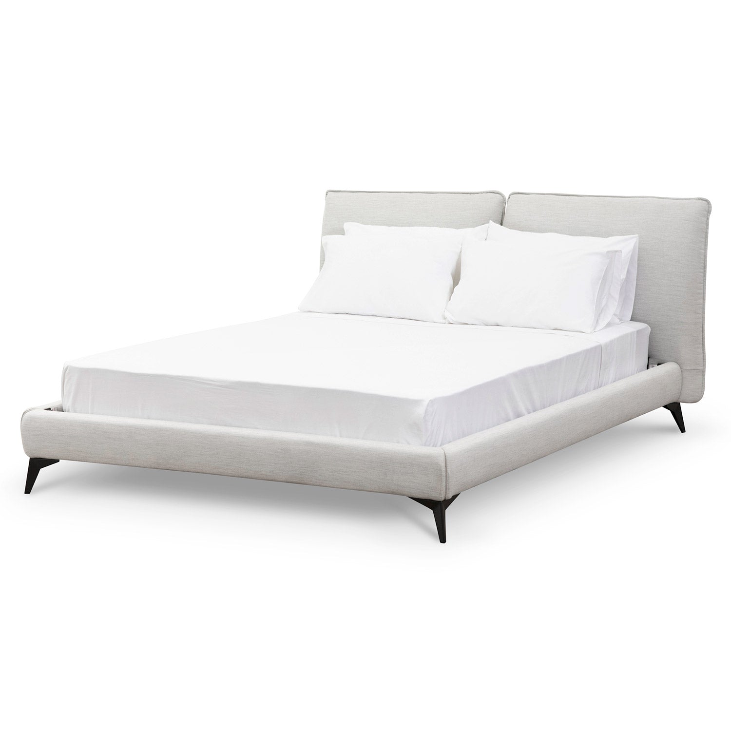 CBD6636-YO Fabric Queen Bed - Pearl Grey