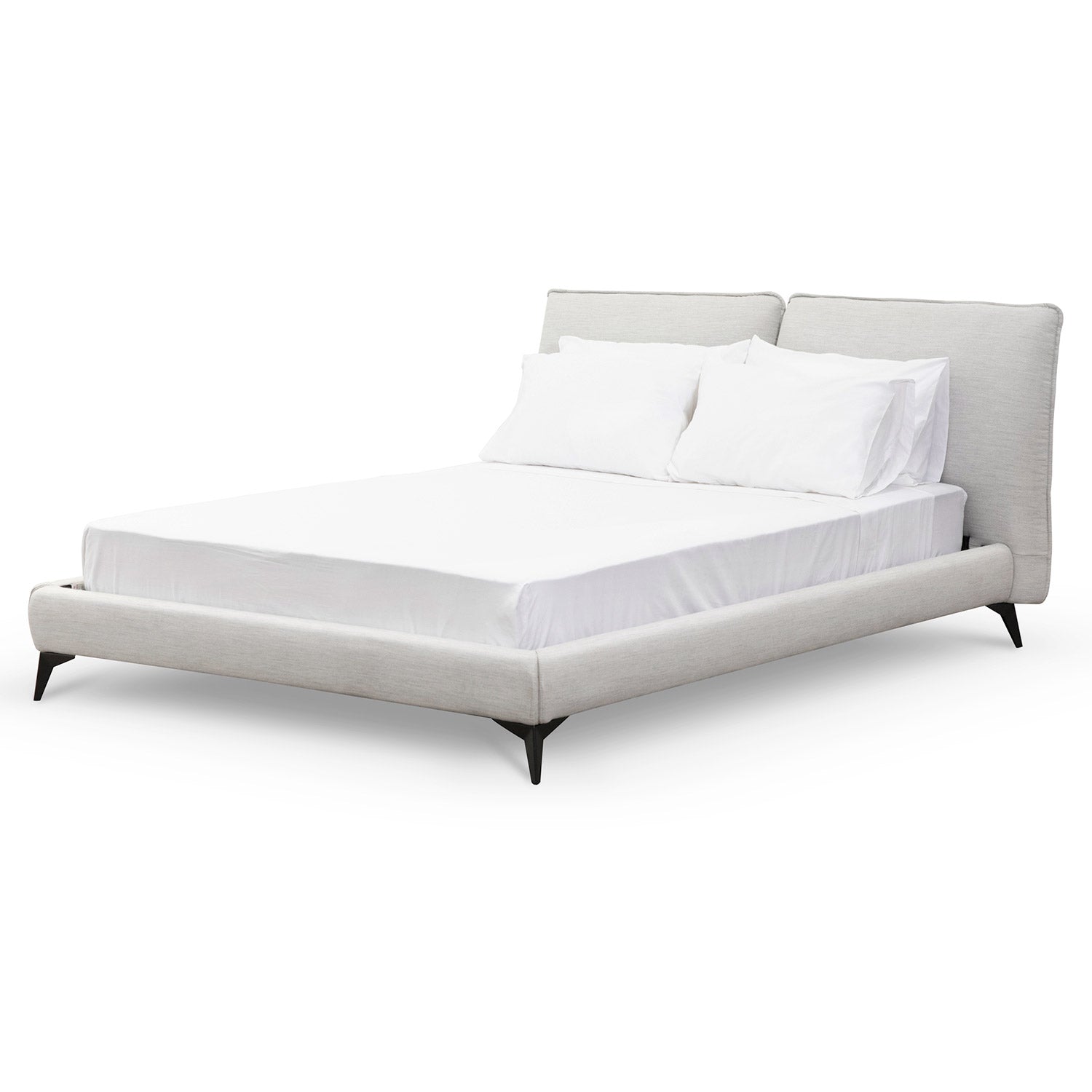 Fabric King Bed Frame - Pearl Grey