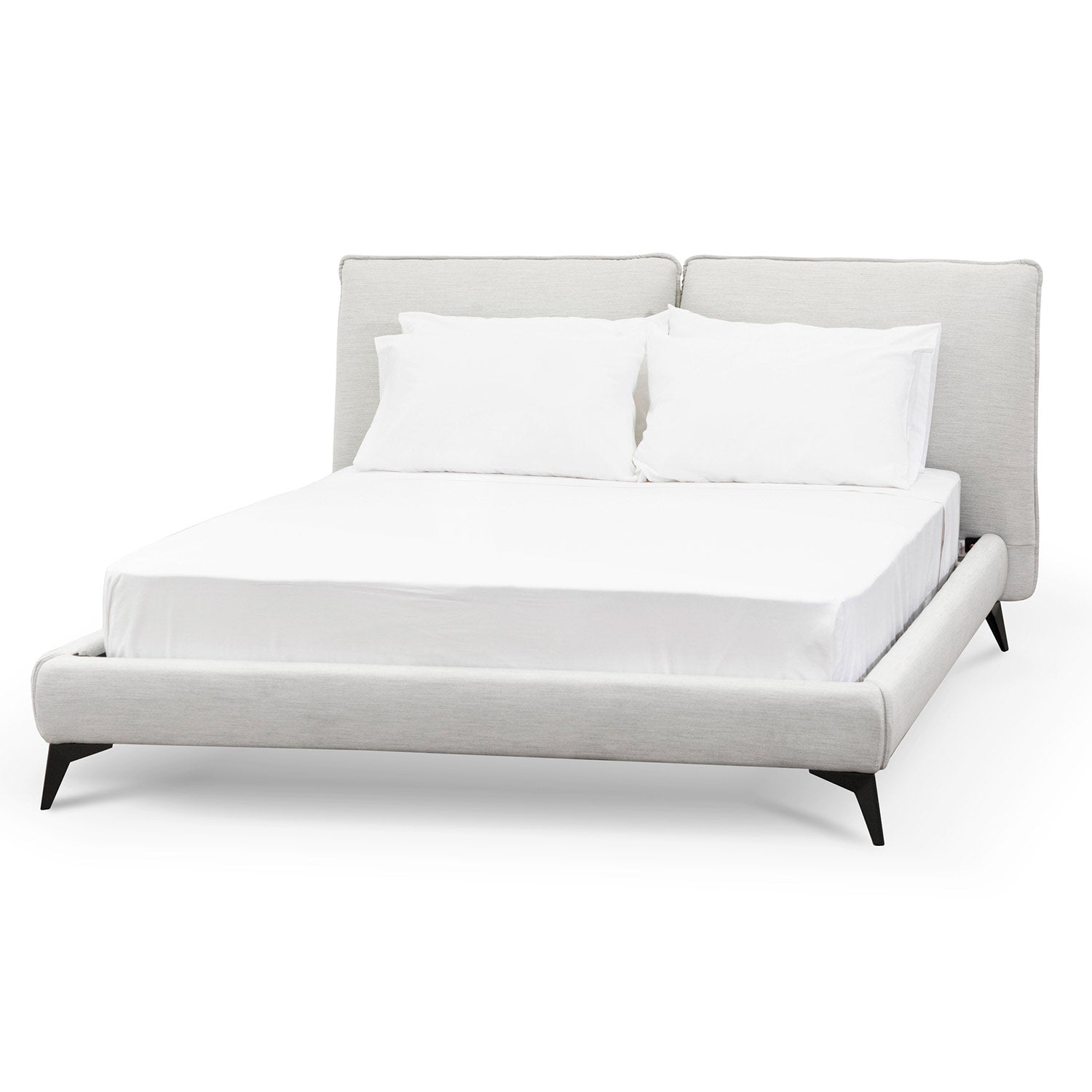 Fabric King Bed Frame - Pearl Grey