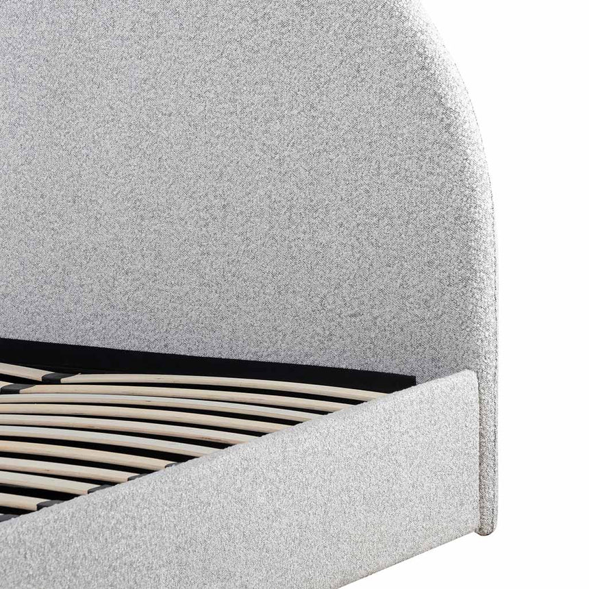King Sized Bed Frame - Pepper Boucle with Storage