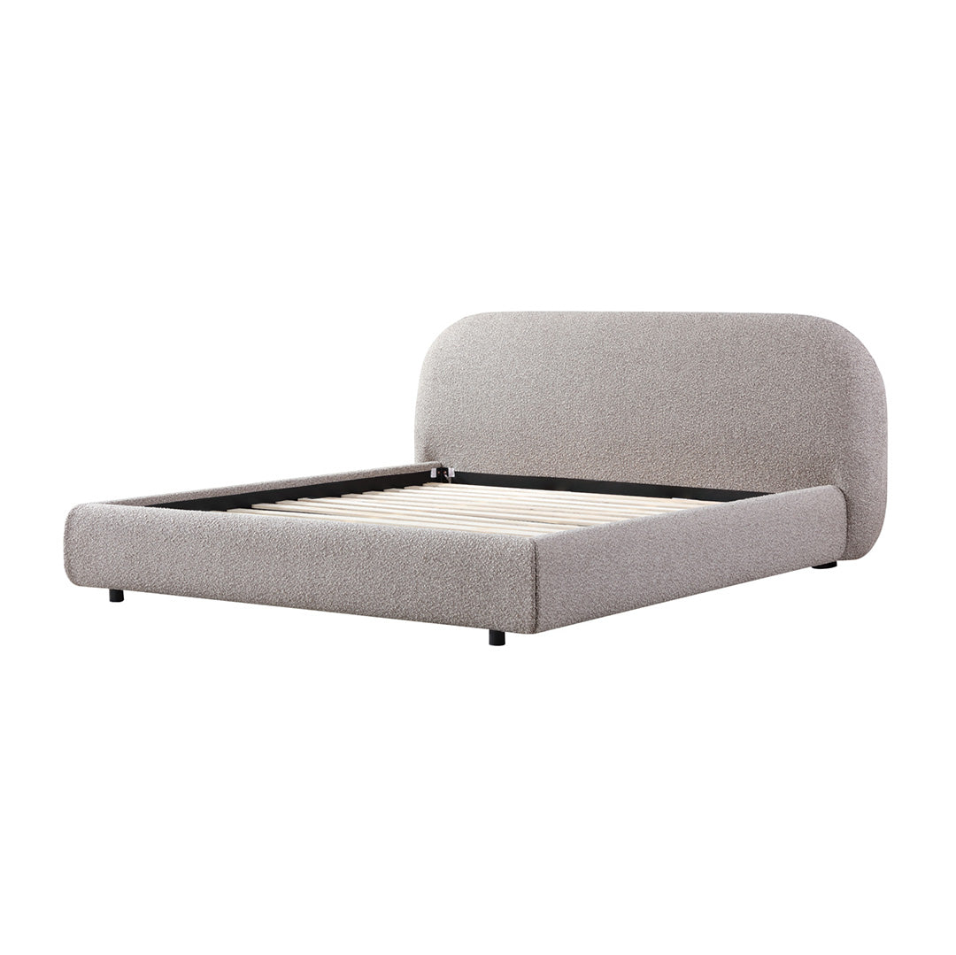 King Bed Frame - Olive Brown Boucle - image 8
