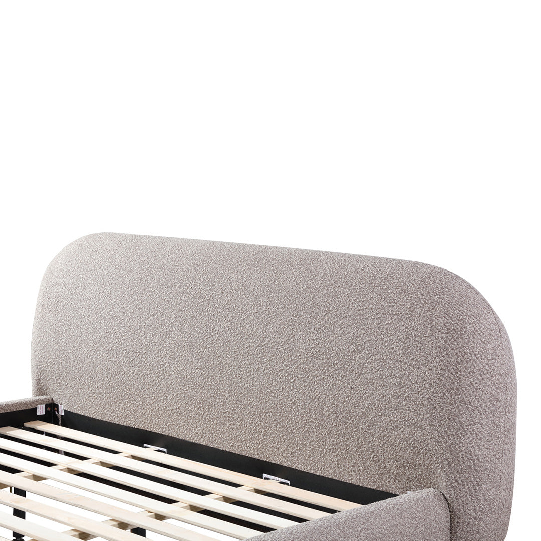 King Bed Frame - Olive Brown Boucle - image 10