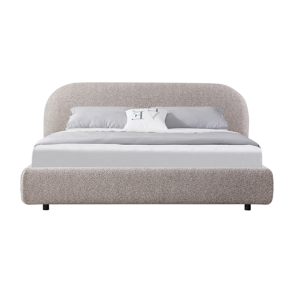 King Bed Frame - Olive Brown Boucle - image 6