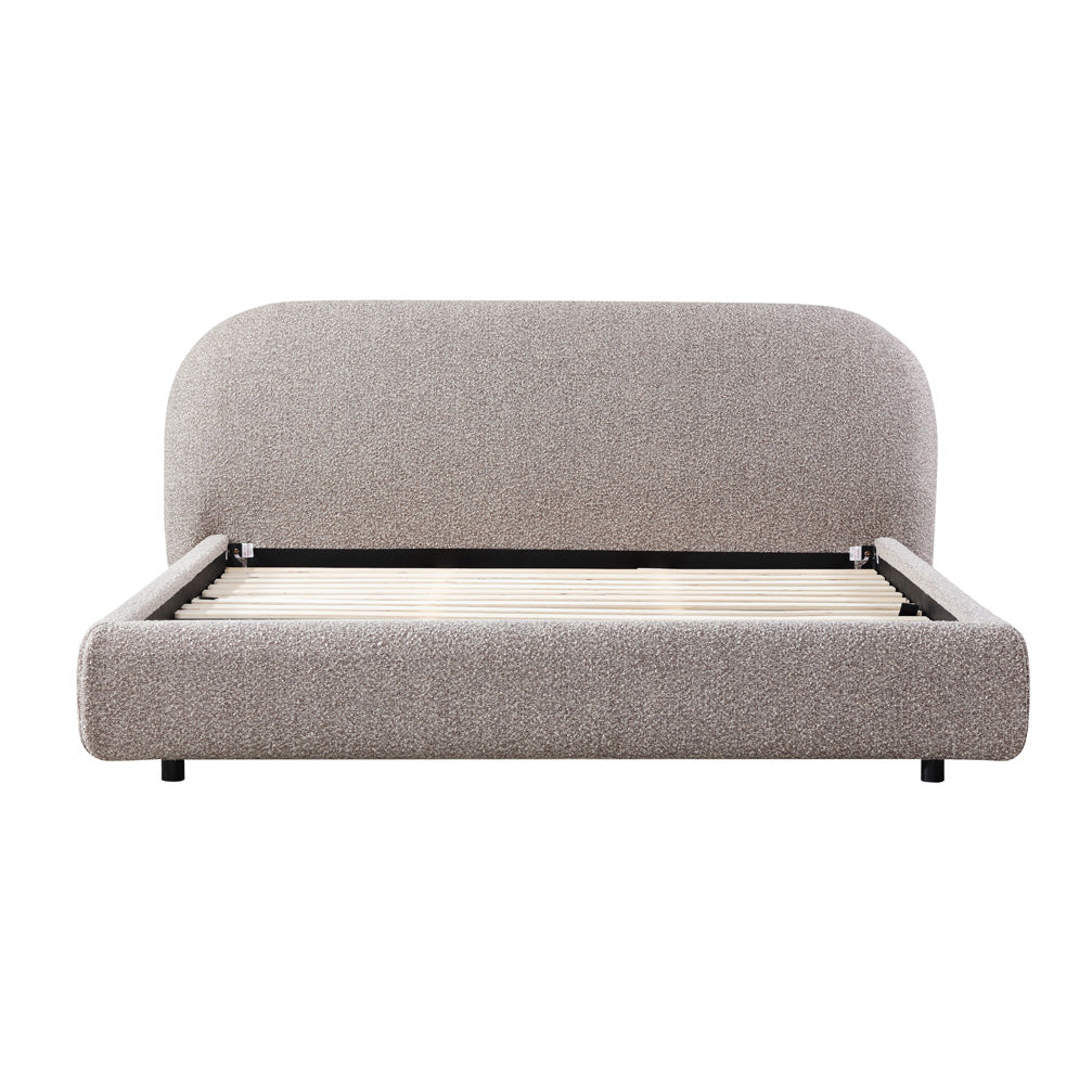 King Bed Frame - Olive Brown Boucle - image 7