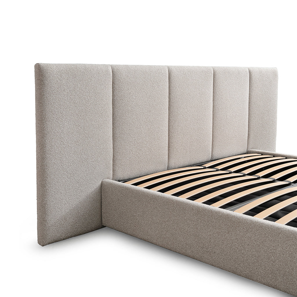 King Bed Frame - Clay Grey with Storage - image 8