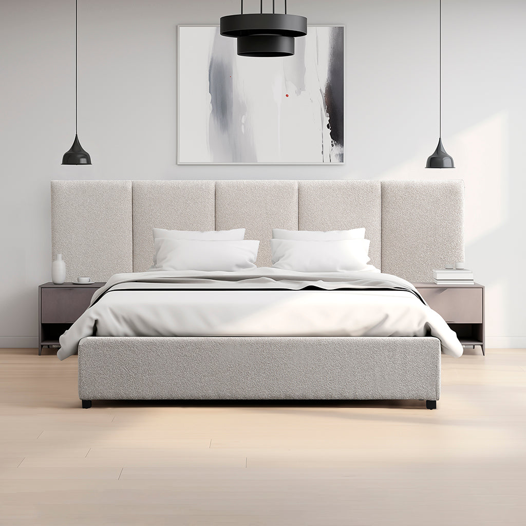 King Bed Frame - Clay Grey with Storage - image 2