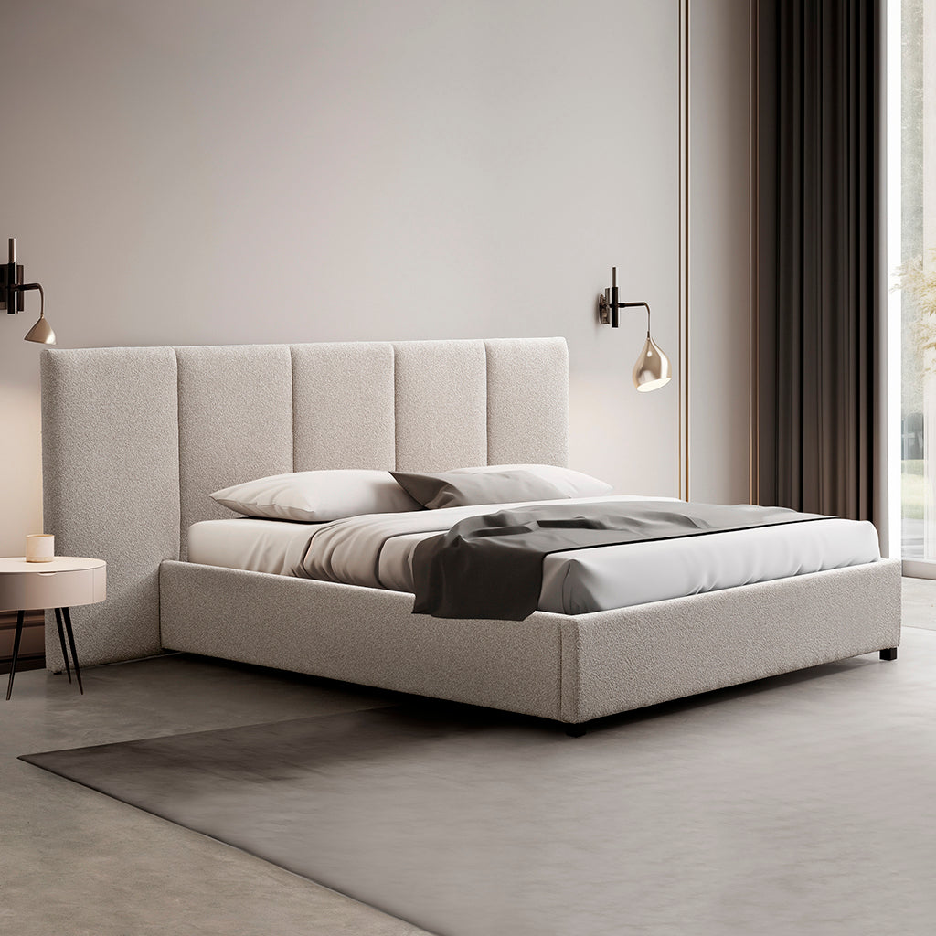King Bed Frame - Clay Grey with Storage - image 4