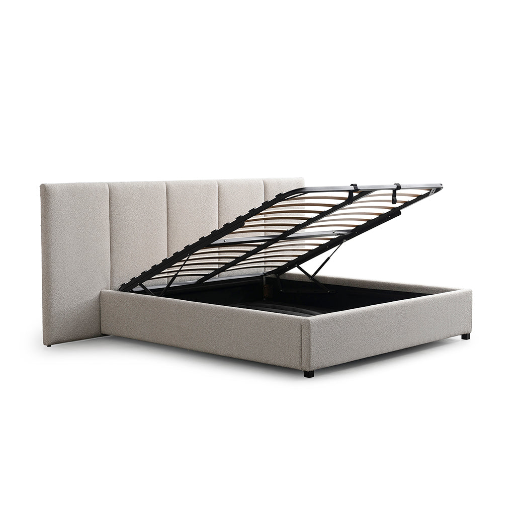 King Bed Frame - Clay Grey with Storage - image 7