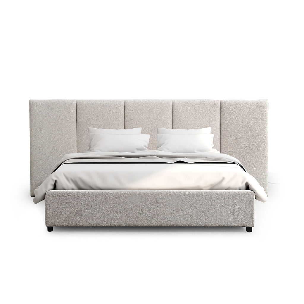 Queen Bed Frame - Clay Grey with Storage - image 2