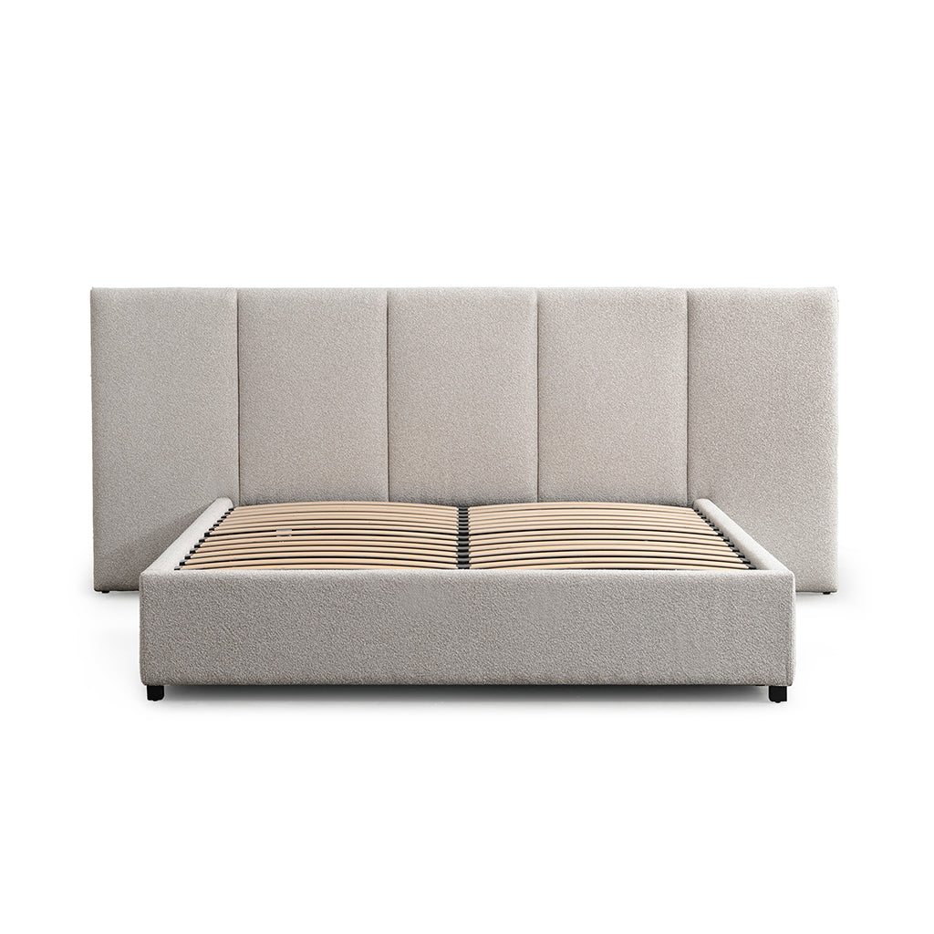 Queen Bed Frame - Clay Grey with Storage - image 4