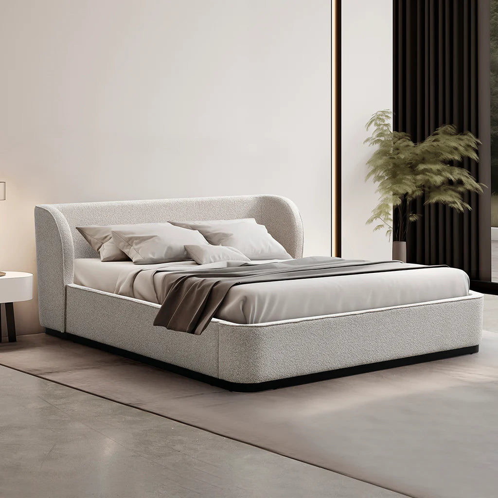 Showcasing Midabela Queen Bed Frame - Clay Grey BD8760-MI Bed Frame by Calibre Furniturs