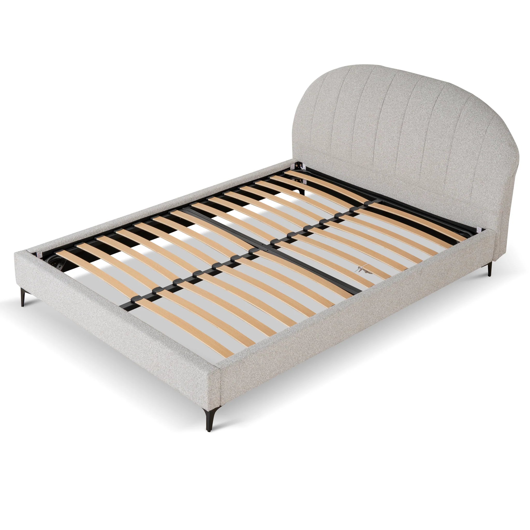 Showcasing Benemila Fabric Queen Bed Frame - Clay Grey BD8831-YO Bed Frame by Calibre Furniturs