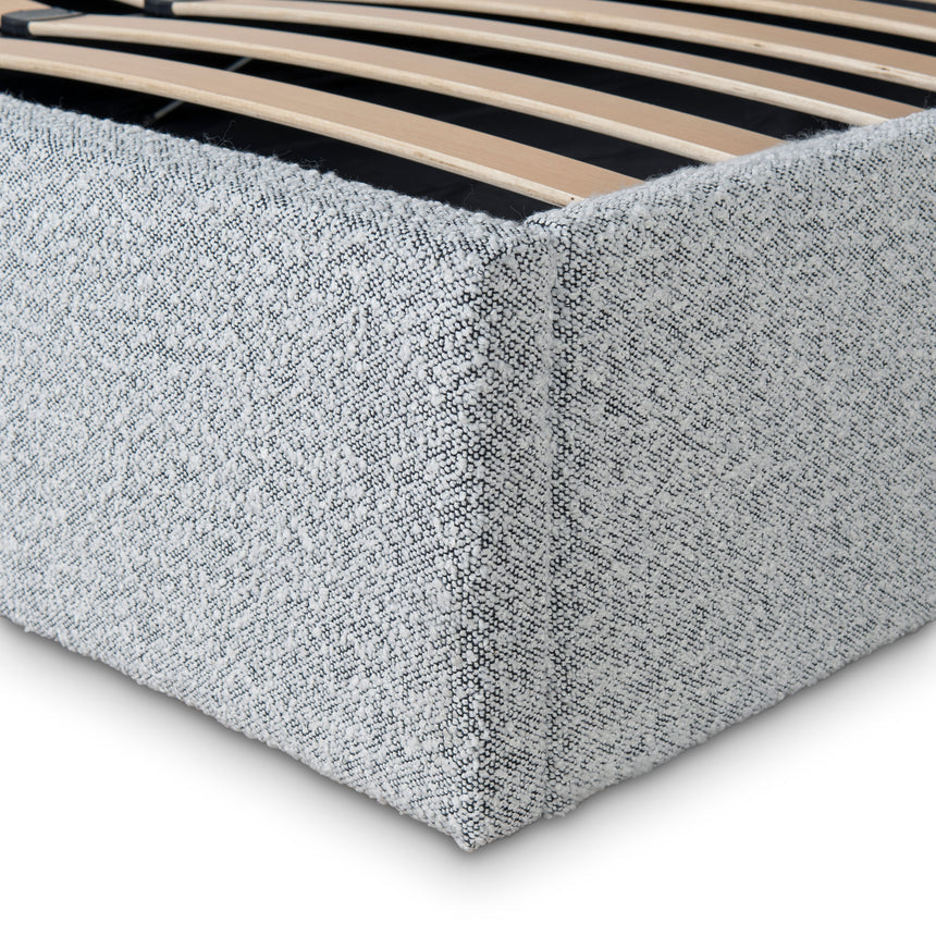 Queen Bed Frame - Pepper Boucle with Storage