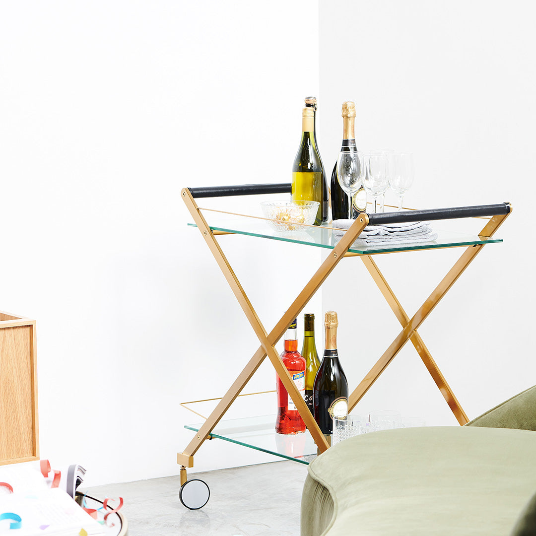 Brushed Gold Bar Cart