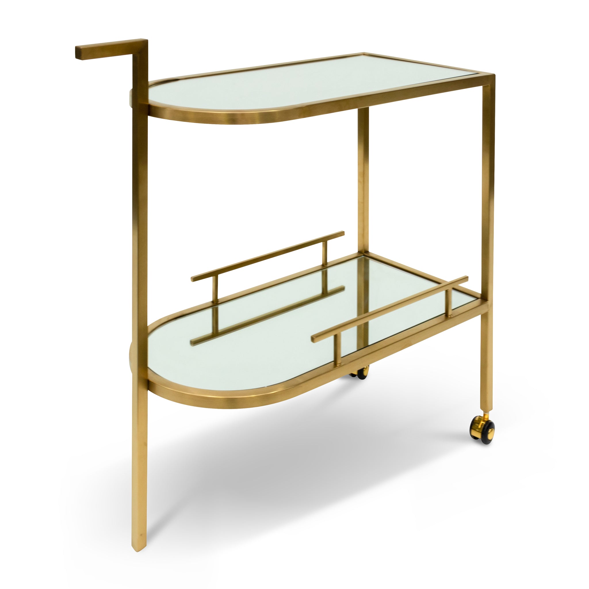 Bar Cart - Mirror and Gold Base