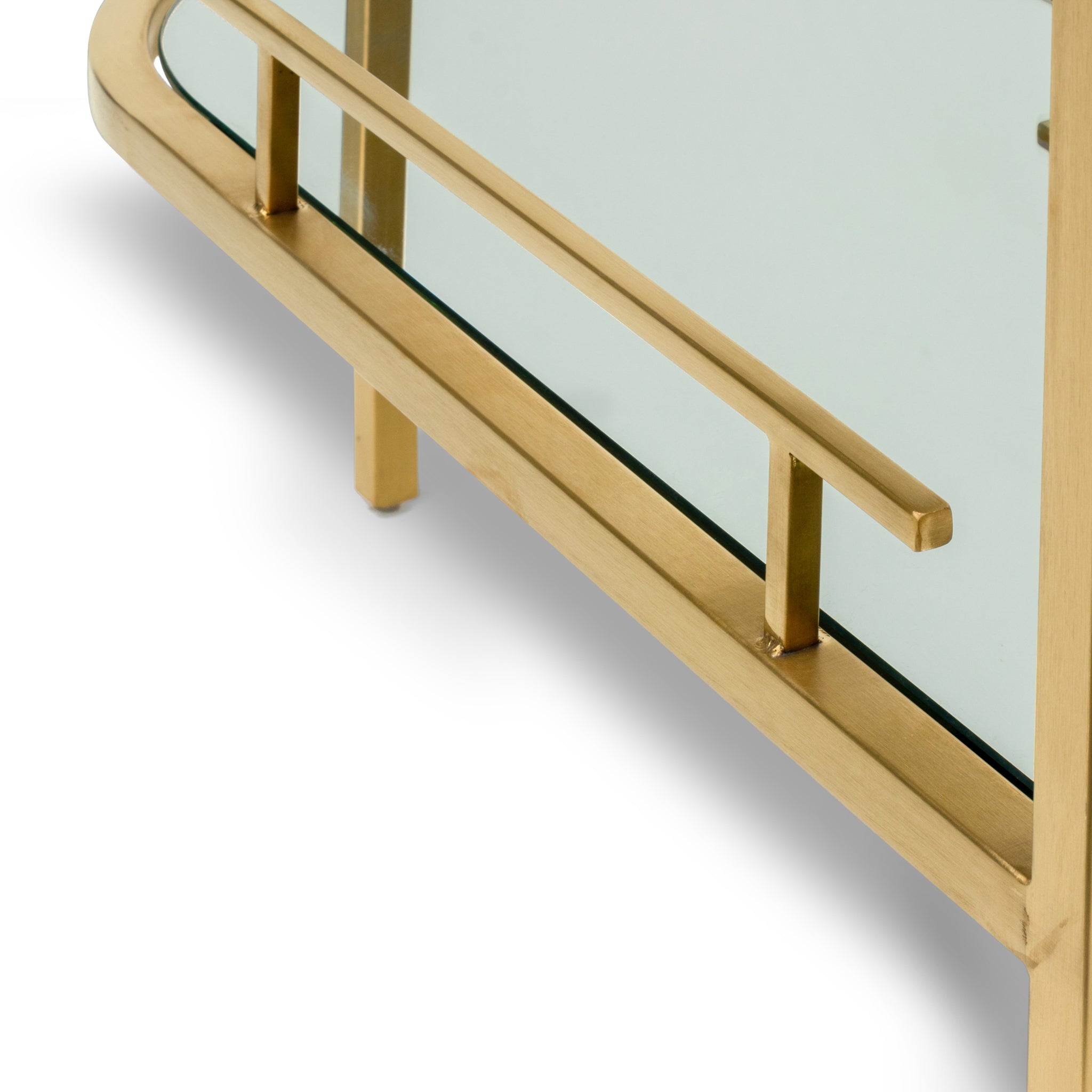 Bar Cart - Mirror and Gold Base