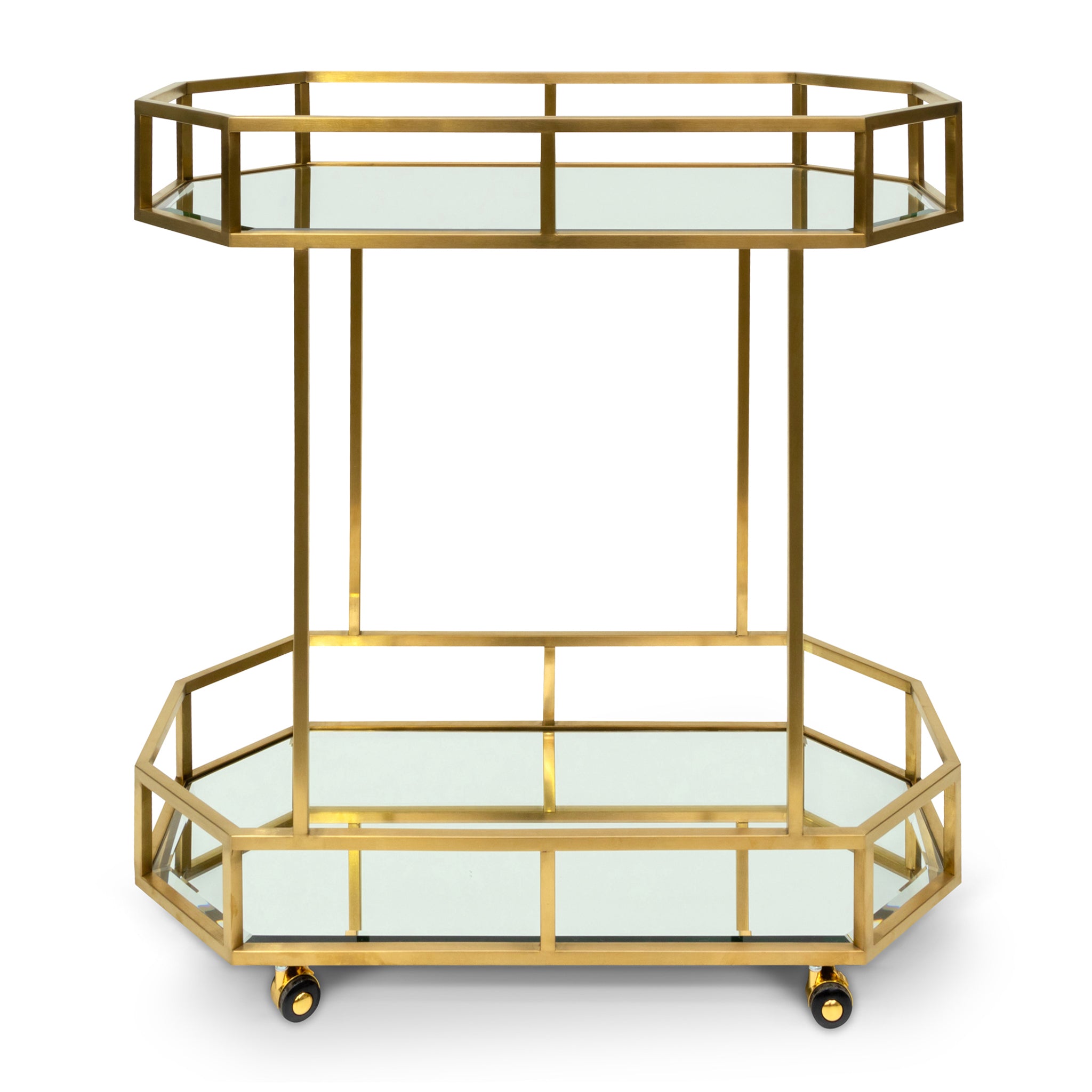 Bar Cart - Mirror and Gold Base