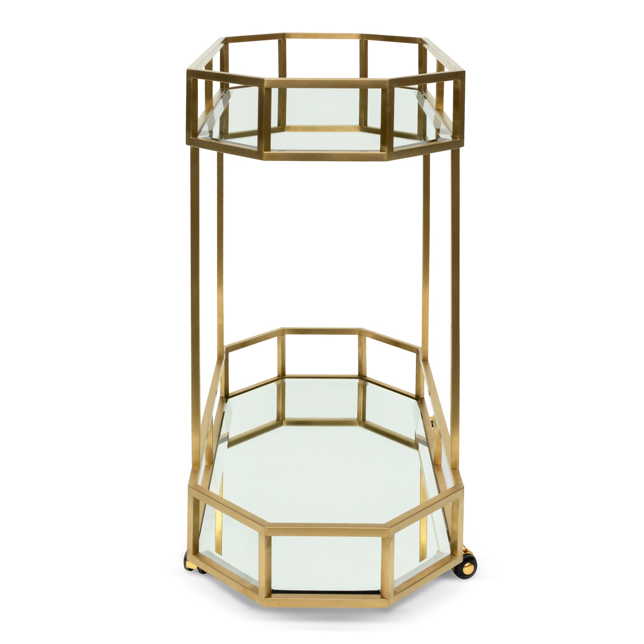 Bar Cart - Mirror and Gold Base