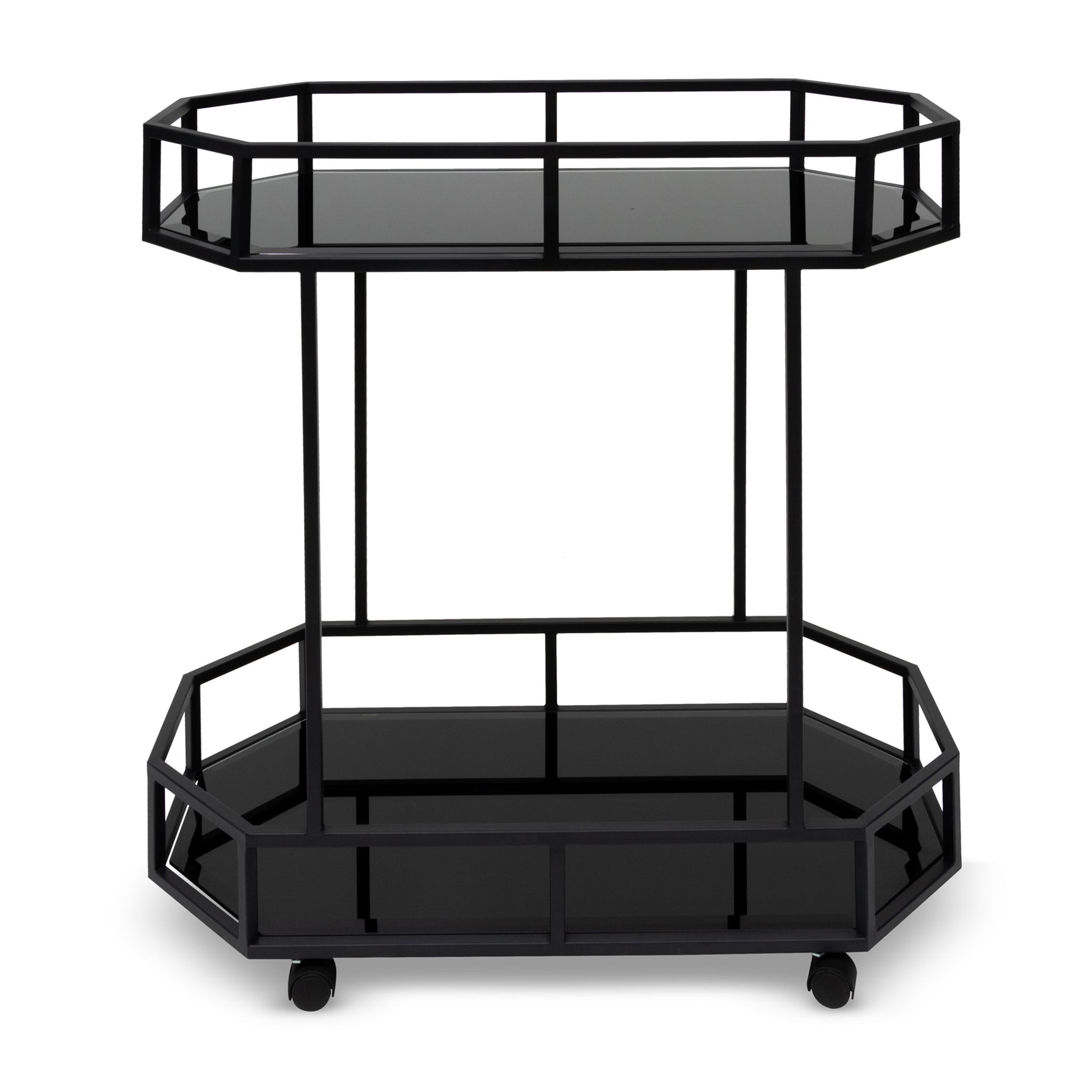 Bar Cart - Mirror and Black Base