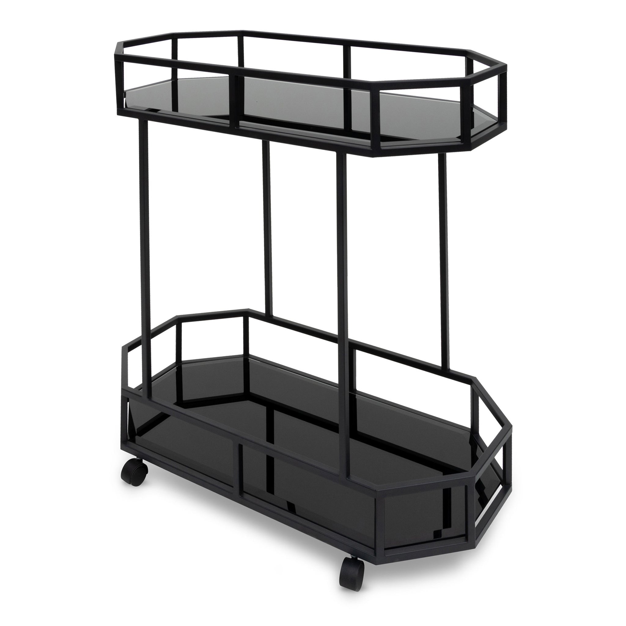 Bar Cart - Mirror and Black Base