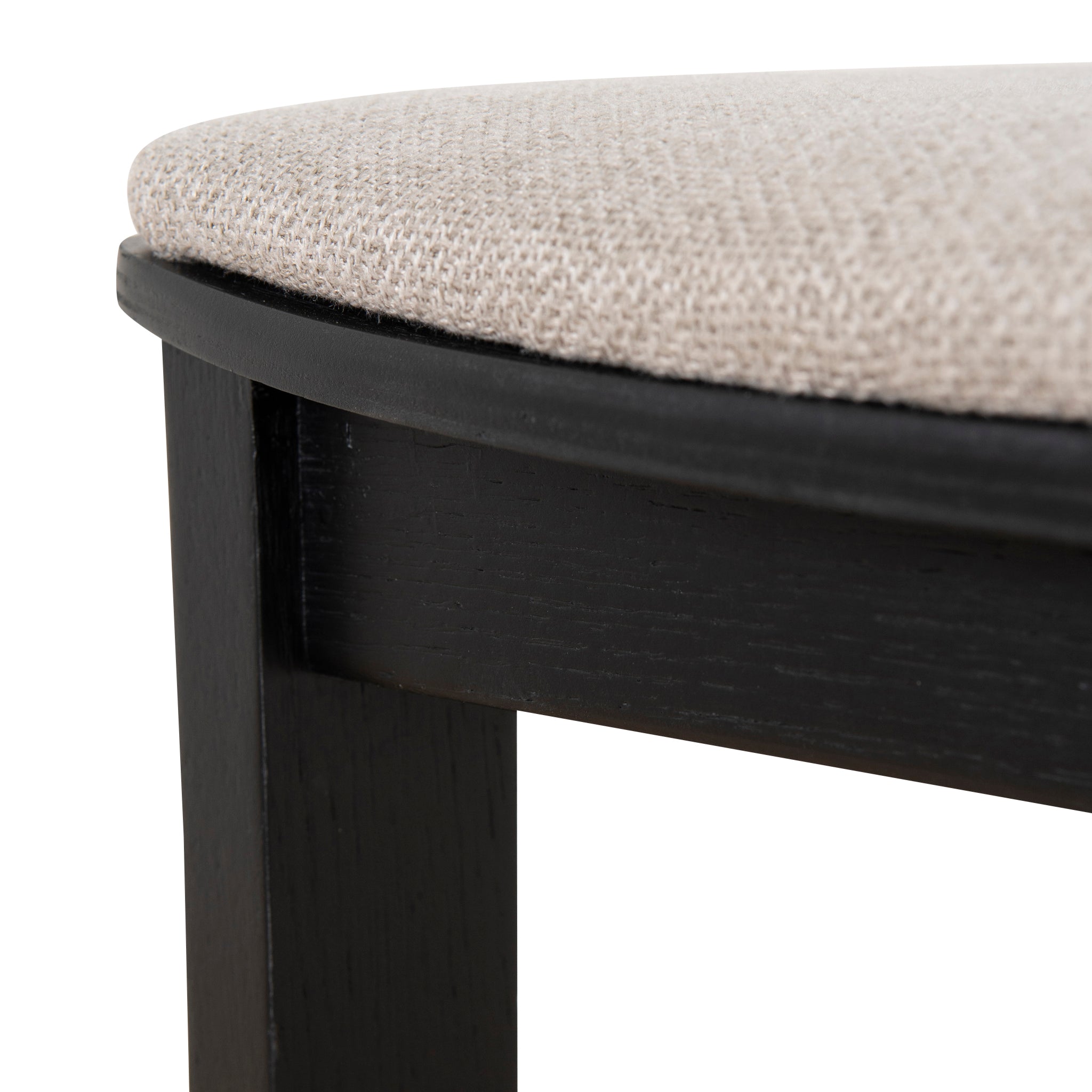 Davis Black Bar Stool - Grey Seat