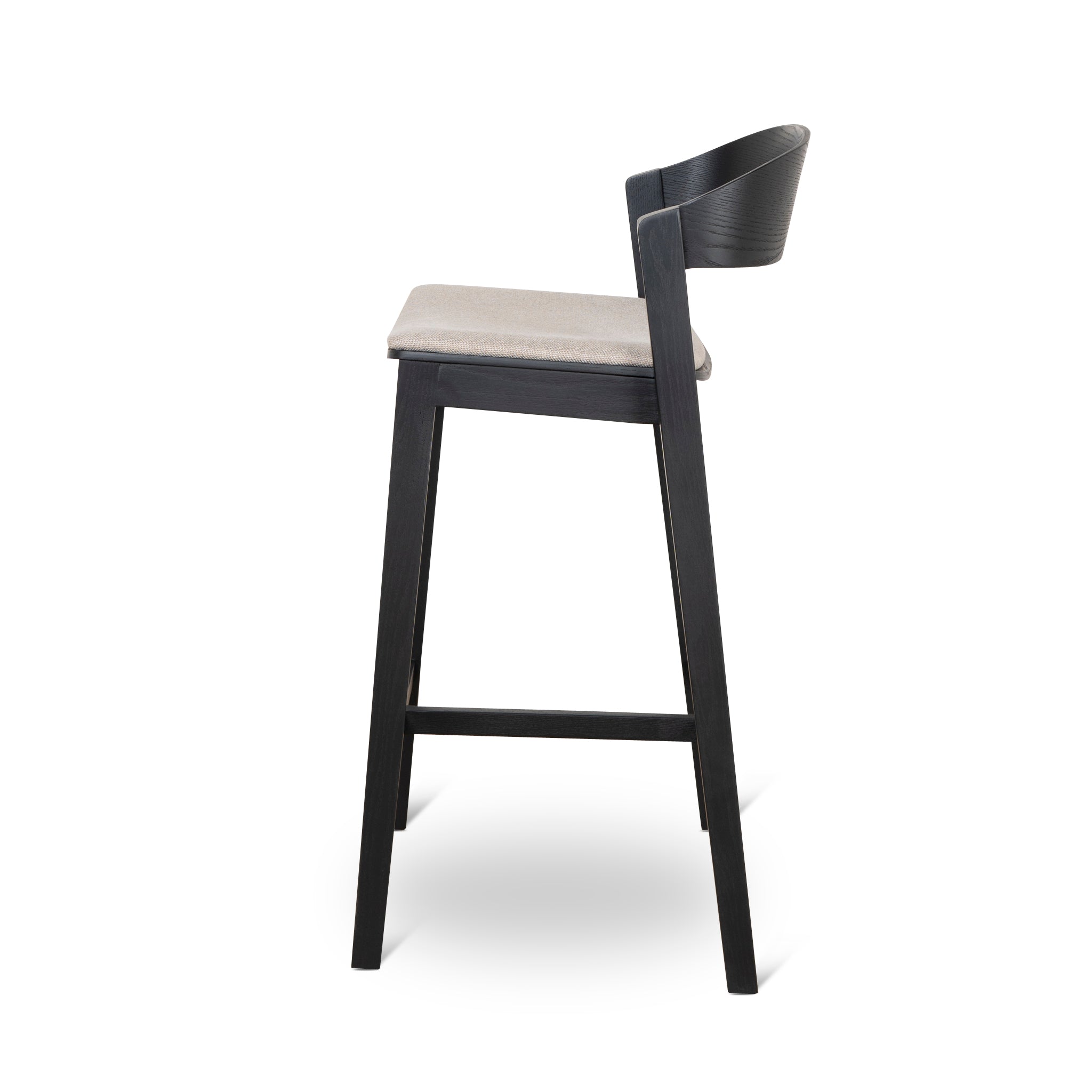 Black Bar Stool - Grey Seat - image 2