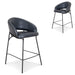 Fabric Bar Stool - Full Black (Set of 2)