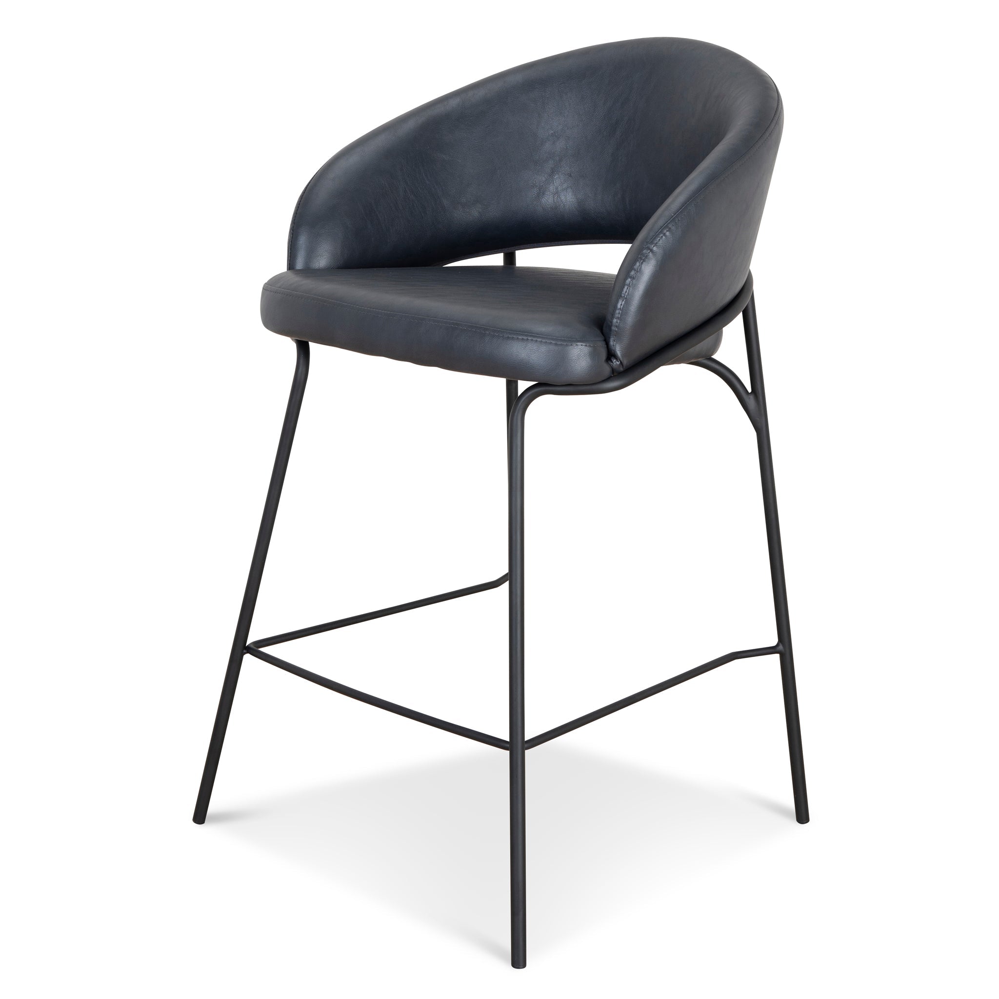 Fabric Bar Stool - Full Black (Set of 2)