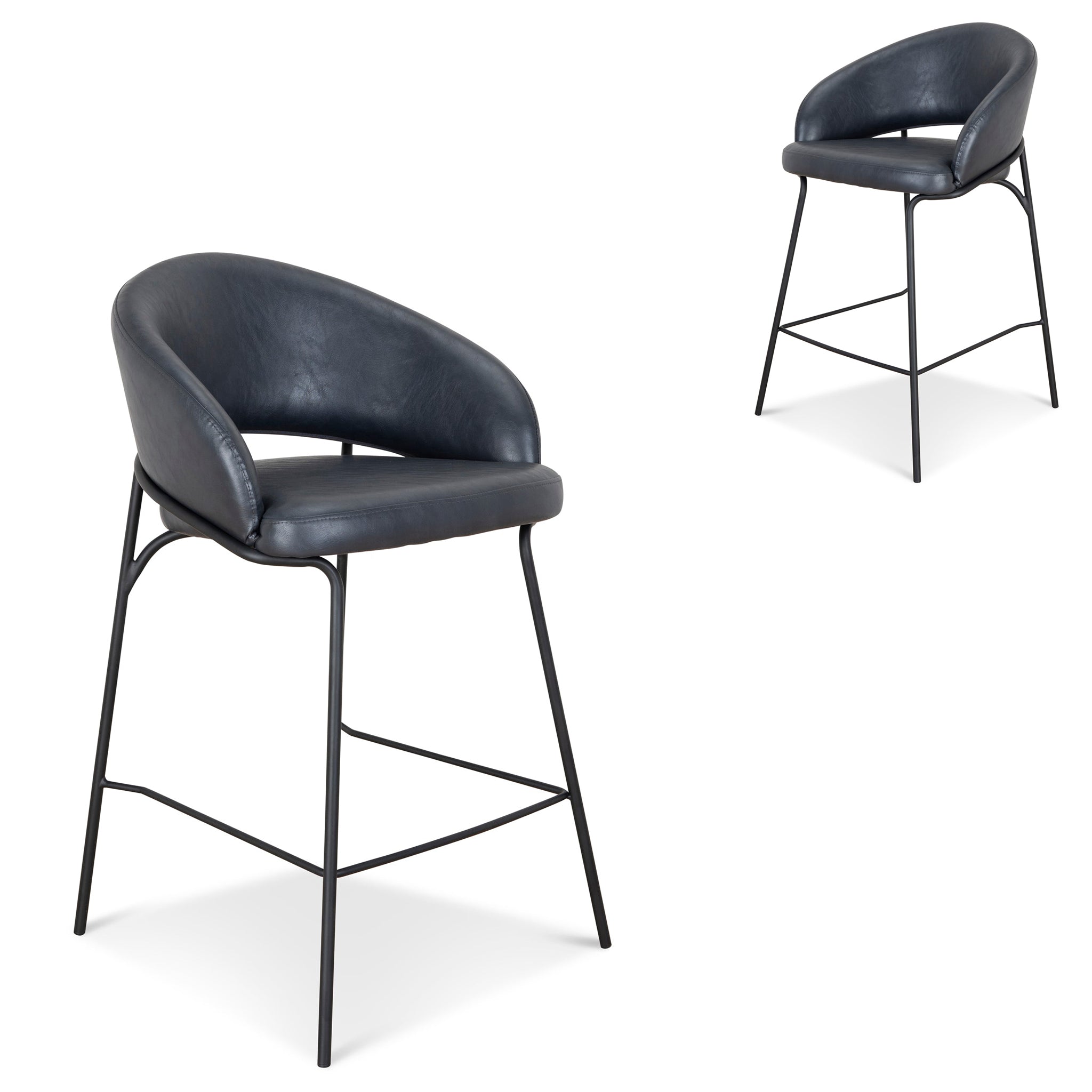 CBS10125-FH Fabric Bar Stool - Full Black (Set of 2)