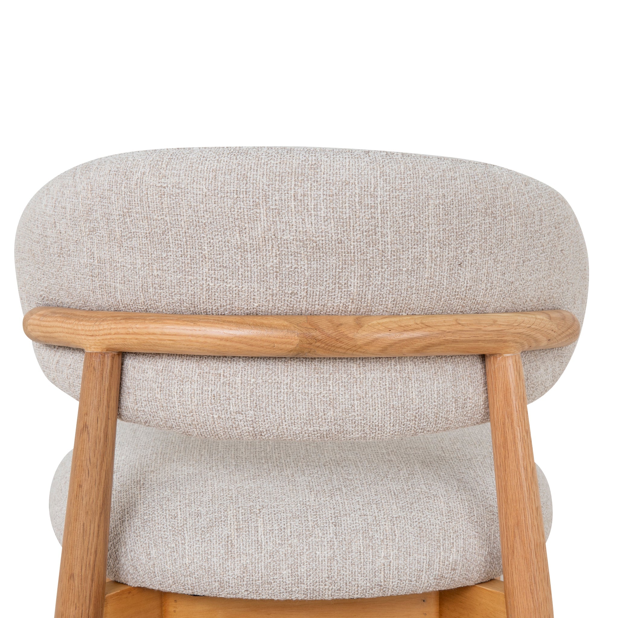 65cm Coastal Beige Bar Stool - Natural Oak