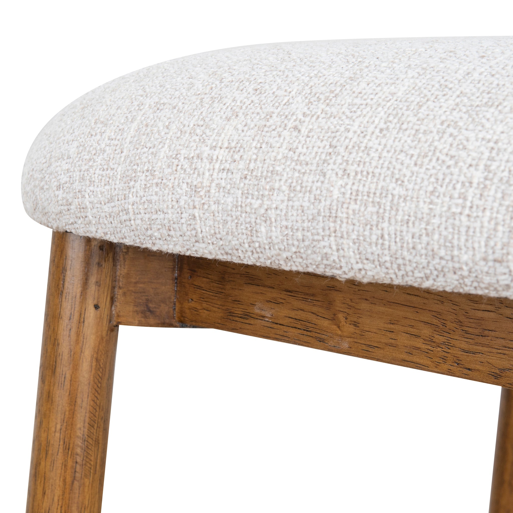 65cm Coastal Beige Bar Stool - Walnut