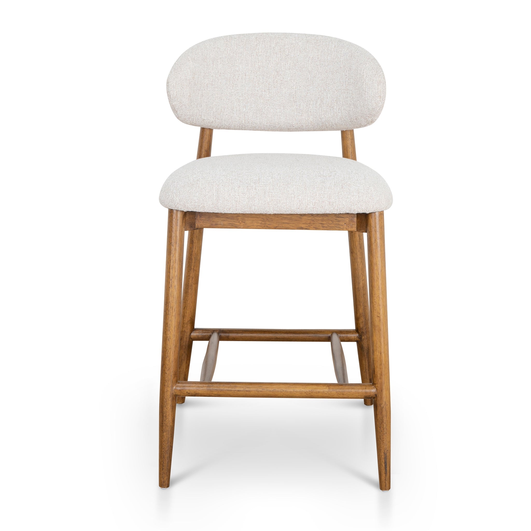 65cm Coastal Beige Bar Stool - Walnut