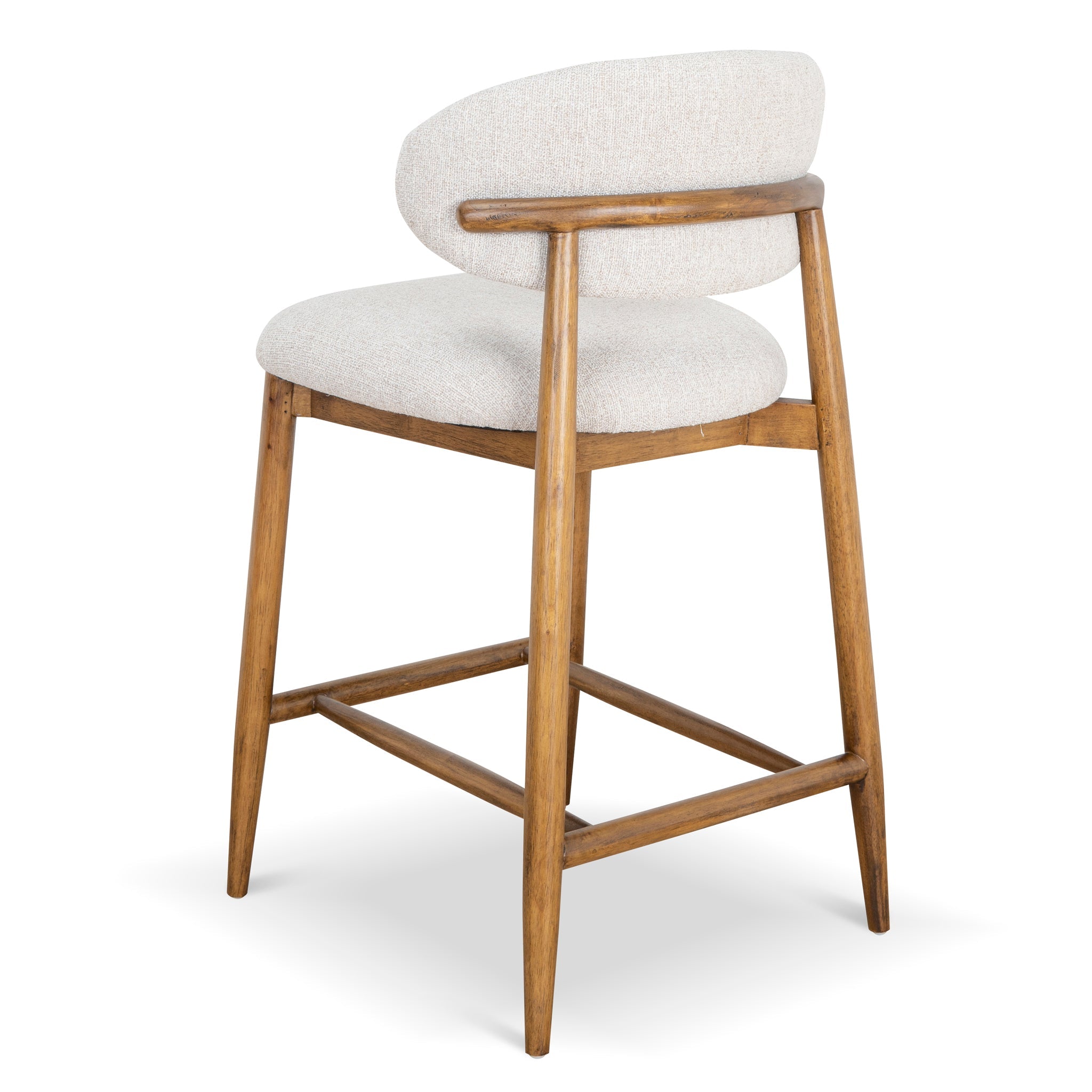 65cm Coastal Beige Bar Stool - Walnut