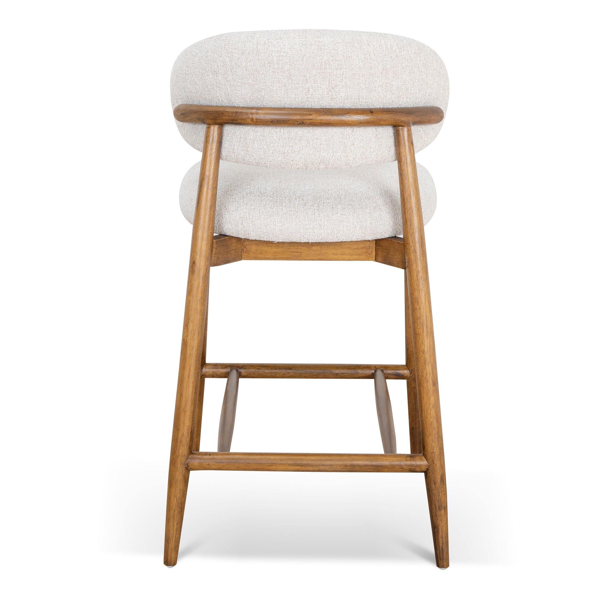 65cm Coastal Beige Bar Stool - Walnut