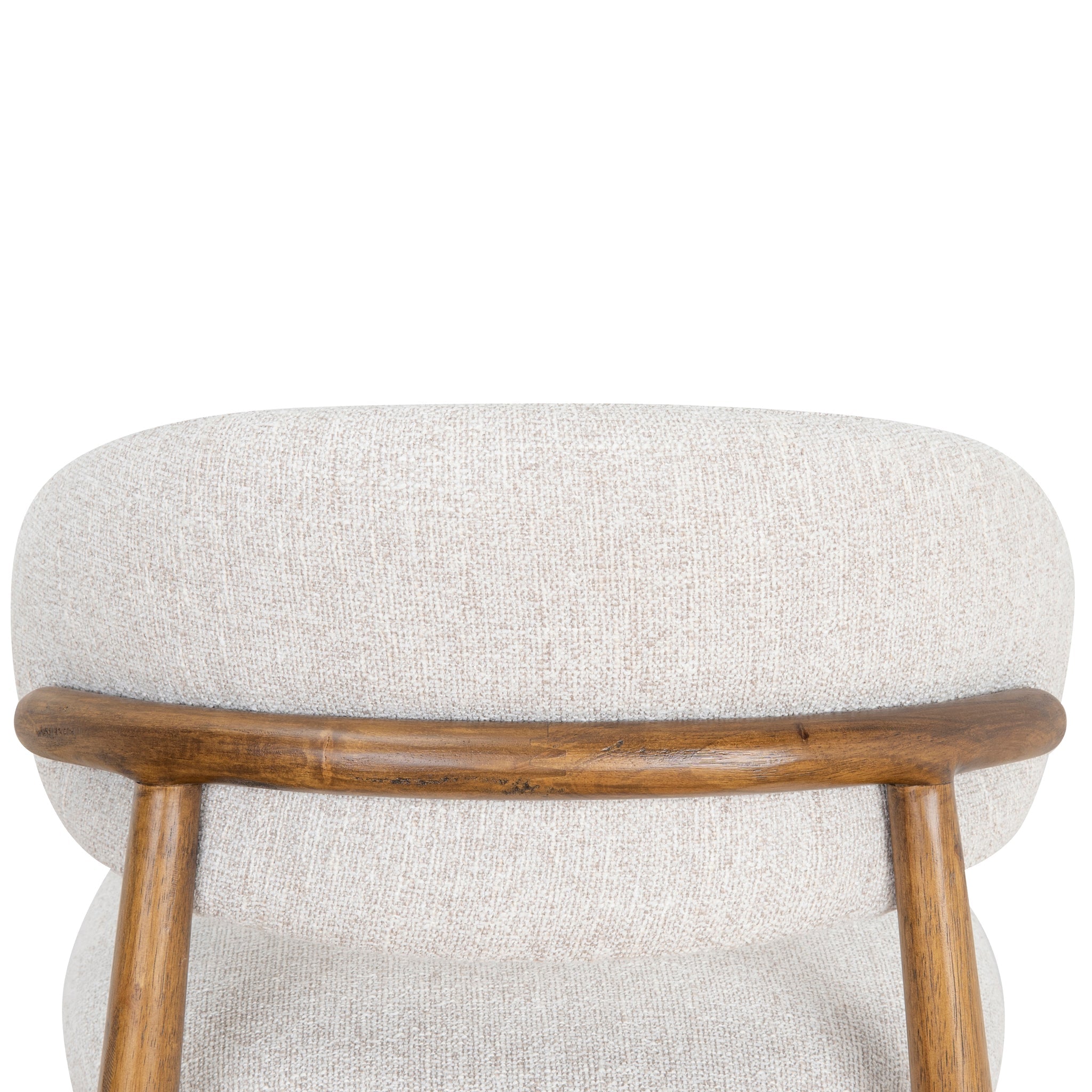 65cm Coastal Beige Bar Stool - Walnut