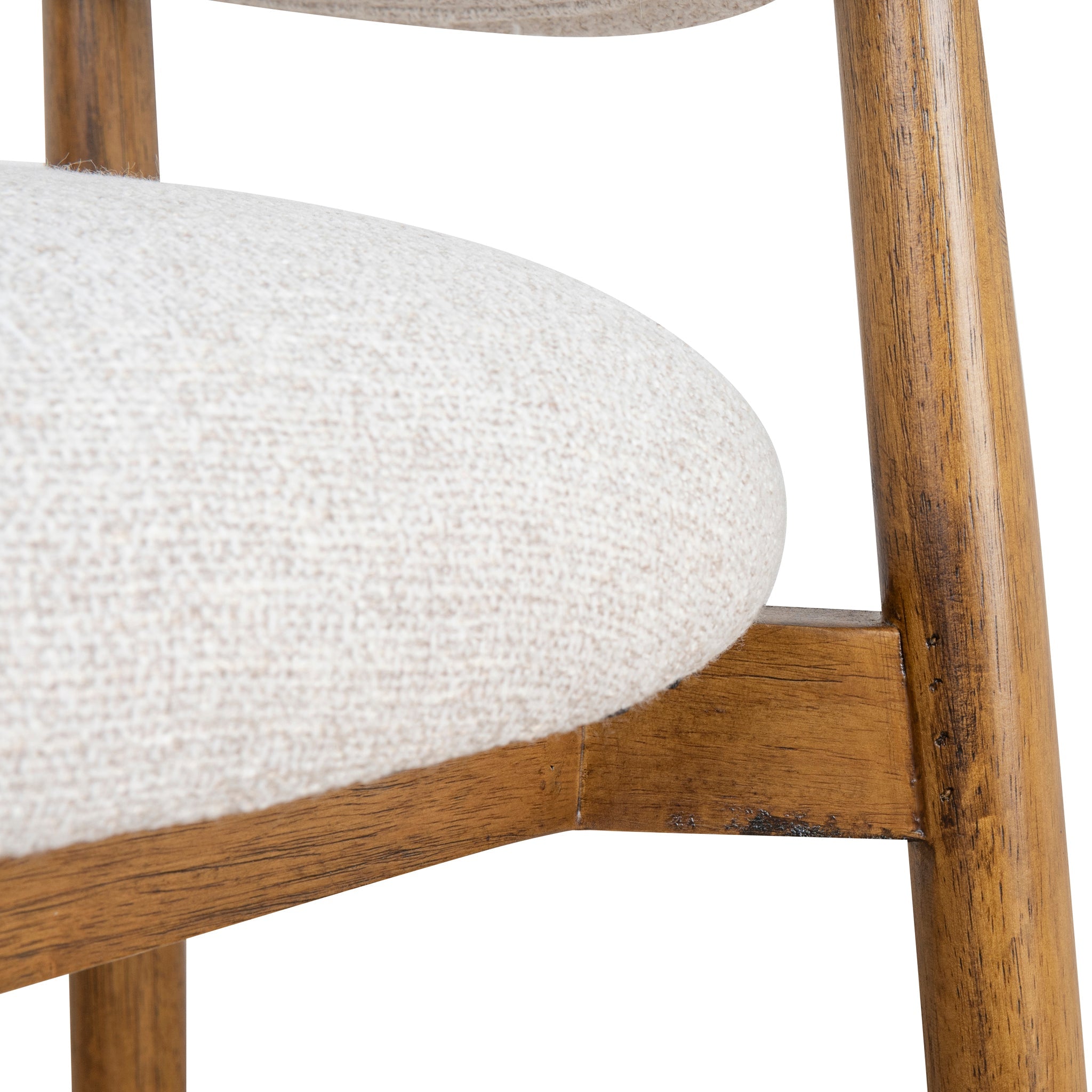 65cm Coastal Beige Bar Stool - Walnut