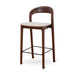 65cm Dark Brown Bar Stool - Beige (Set of 2) - image 2