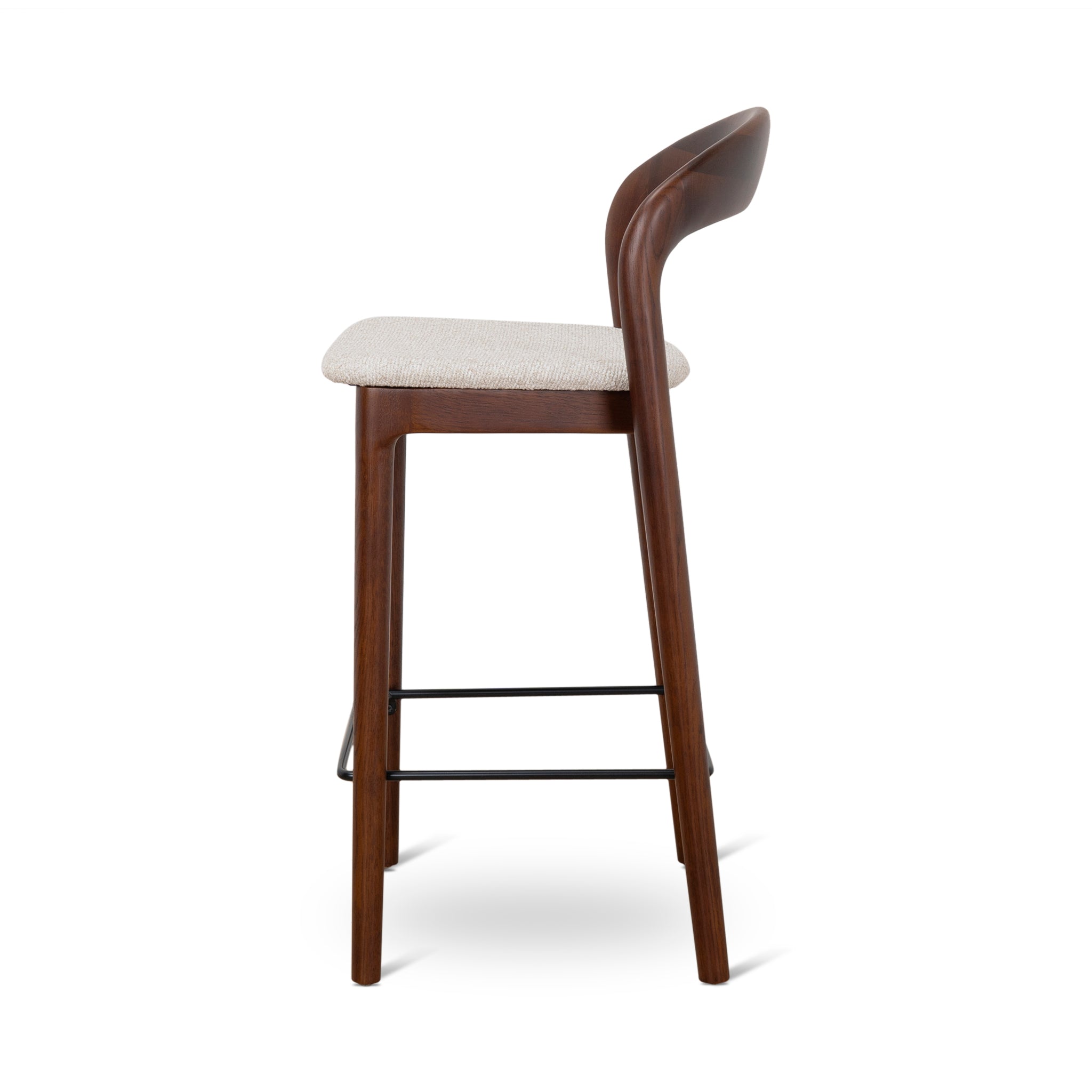 65cm Dark Brown Bar Stool - Beige (Set of 2) - image 5
