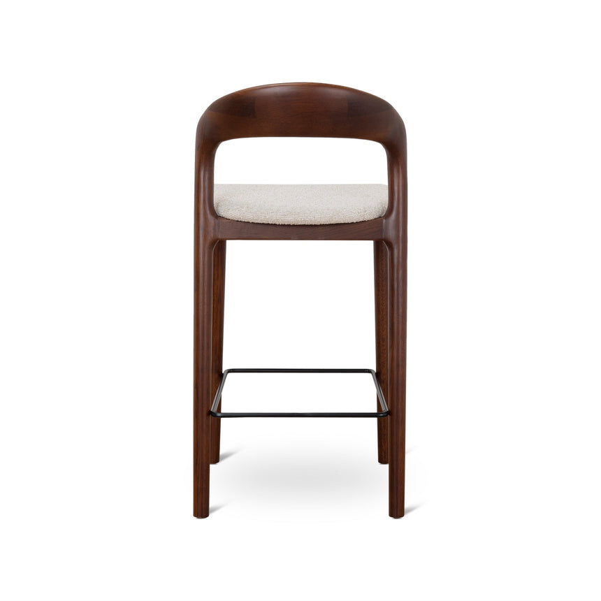 65cm Dark Brown Bar Stool - Beige (Set of 2)