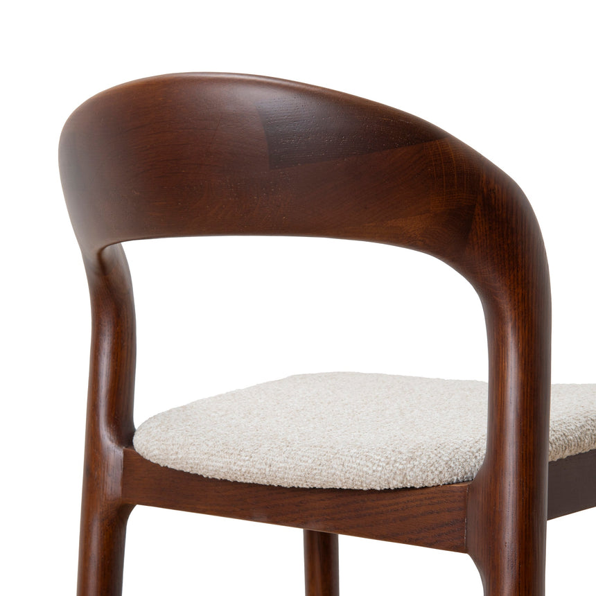 65cm Dark Brown Bar Stool - Beige (Set of 2)