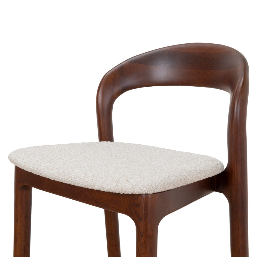 65cm Dark Brown Bar Stool - Beige (Set of 2)