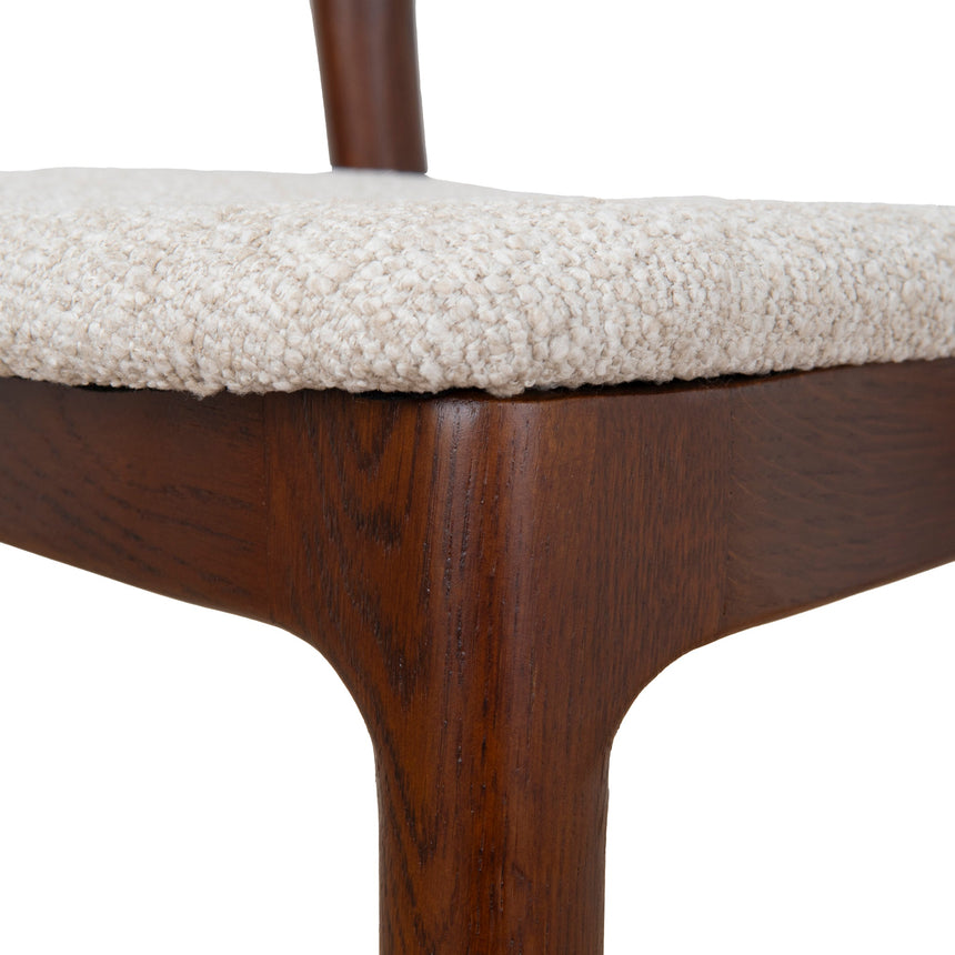 65cm Dark Brown Bar Stool - Beige (Set of 2)